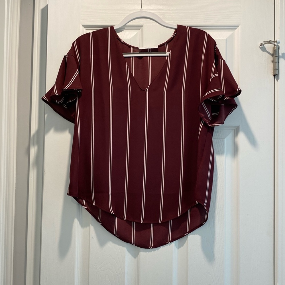 Maroon, short sleeve